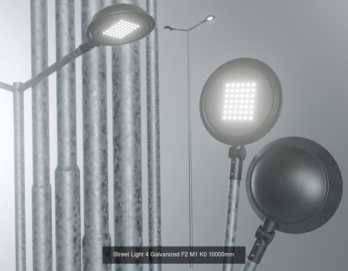 Street Light 1 2 3 4 5 Galvanized 3D Model Collection_167
