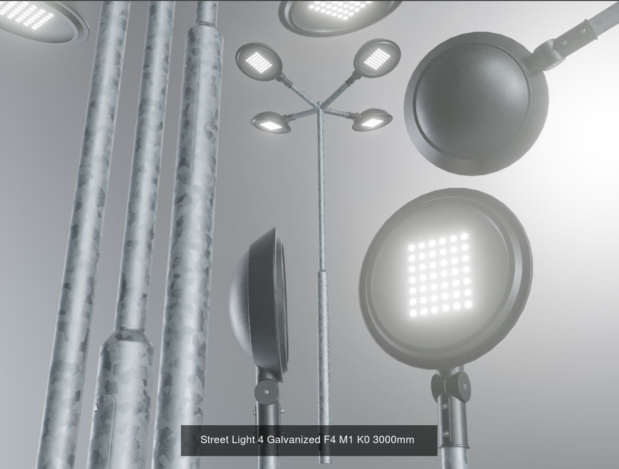 Street Light 1 2 3 4 5 Galvanized 3D Model Collection_179