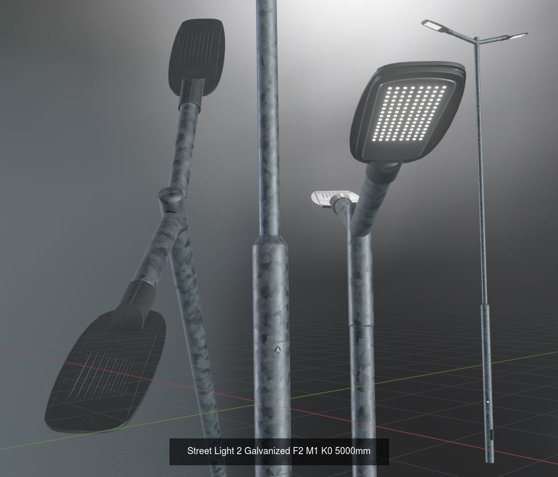 Street Light 1 2 3 4 5 Galvanized 3D Model Collection_91