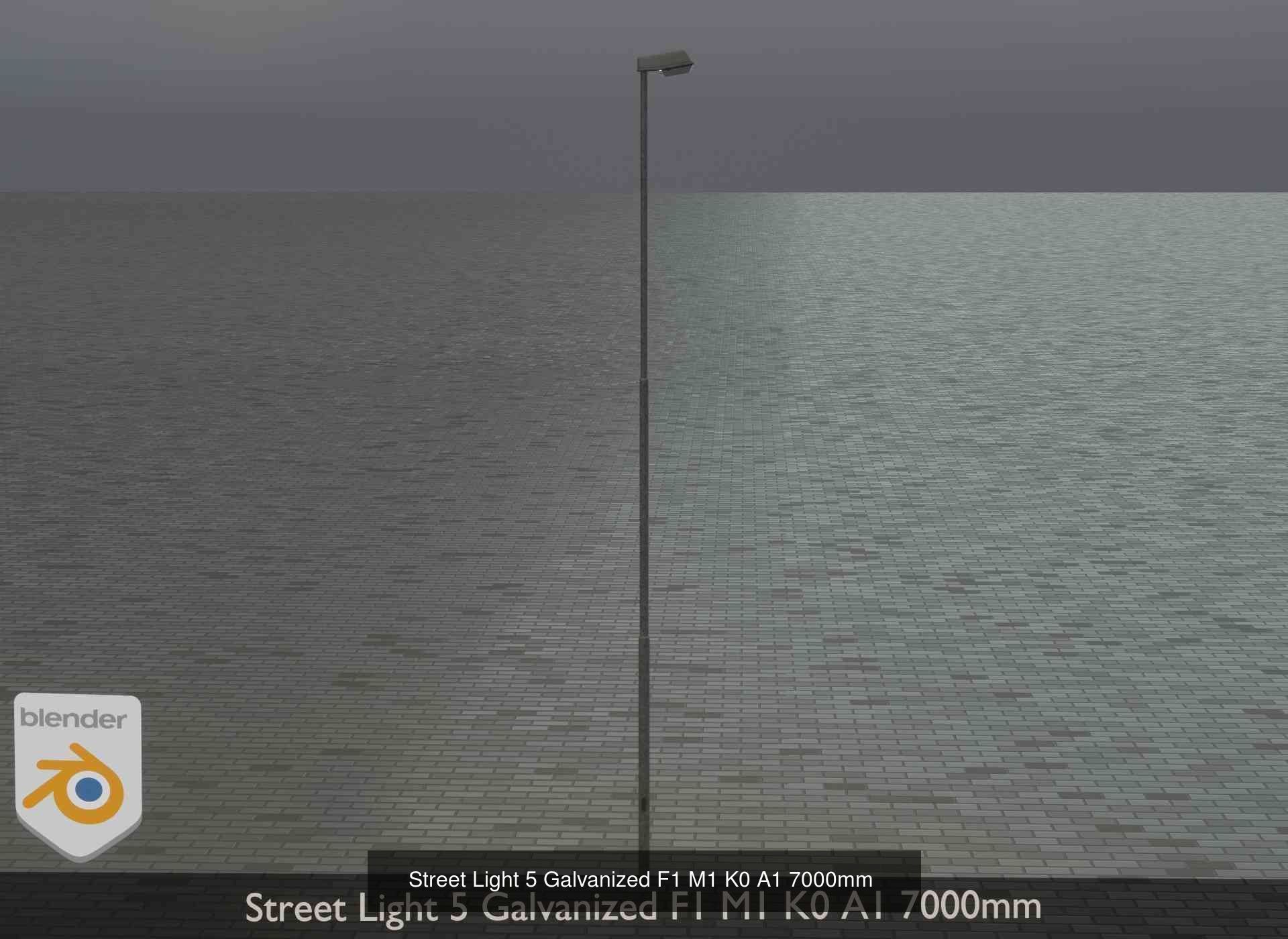 Street Light 1 2 3 4 5 Galvanized 3D Model Collection_190