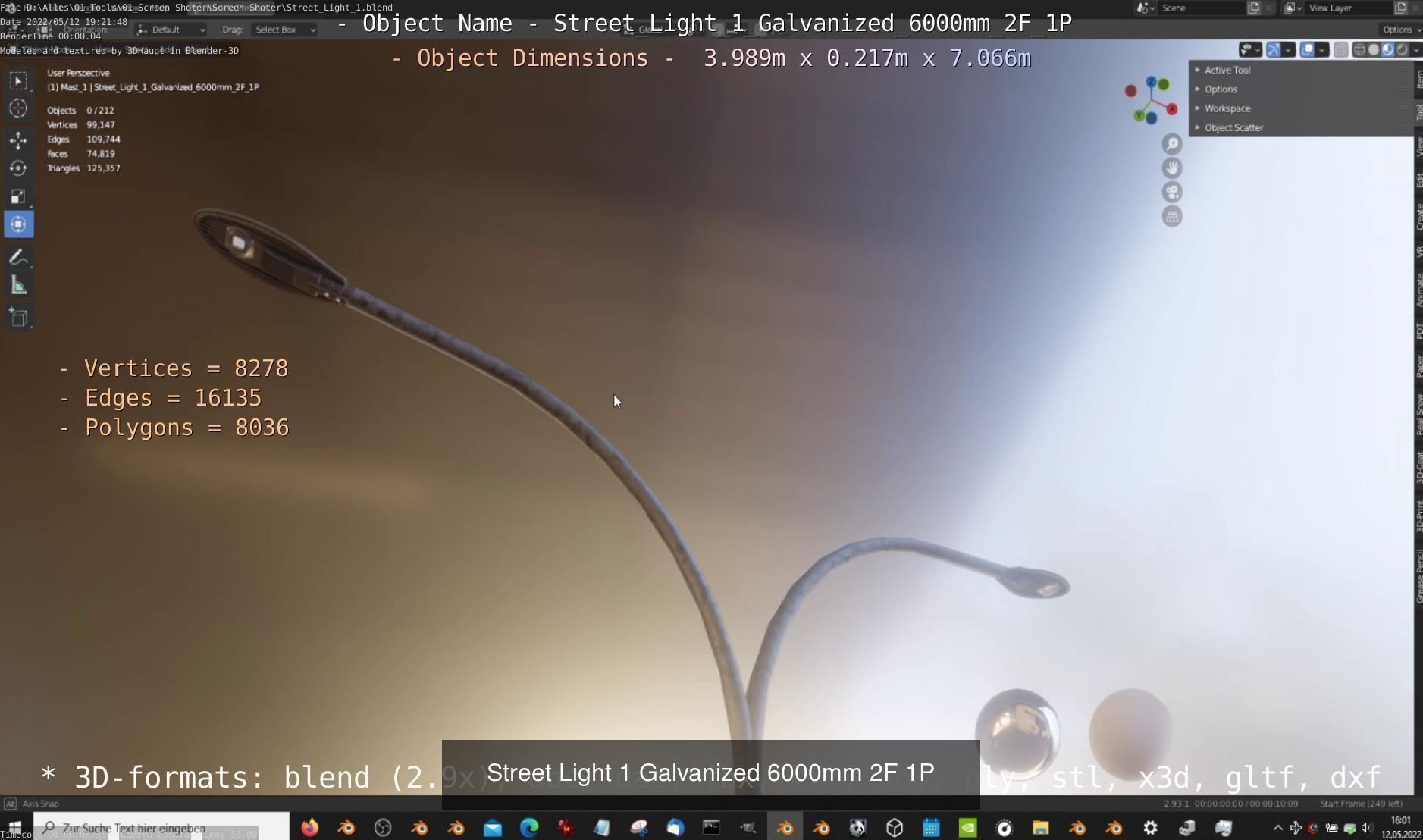 Street Light 1 2 3 4 5 Galvanized 3D Model Collection_48