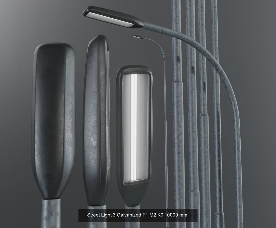 Street Light 1 2 3 4 5 Galvanized 3D Model Collection_138