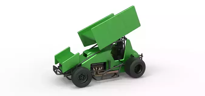 Winged Sprint car Scale 1 to 25 3D print model