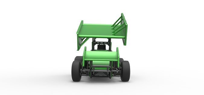 Winged Sprint car Scale 1 to 25 3D print model 7