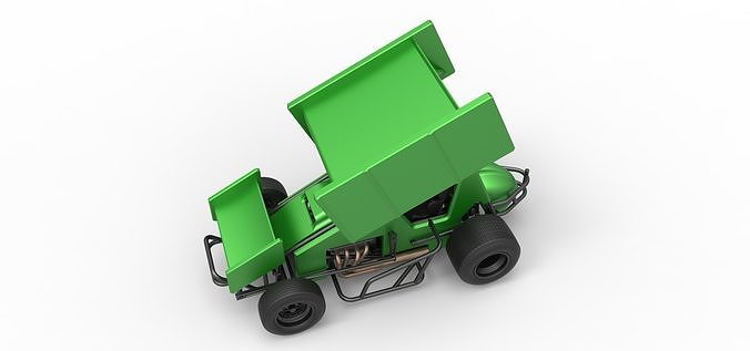 Winged Sprint car Scale 1 to 25 3D print model 4
