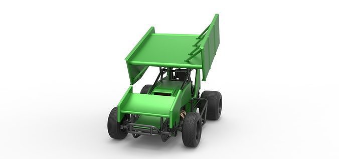 Winged Sprint car Scale 1 to 25 3D print model 5