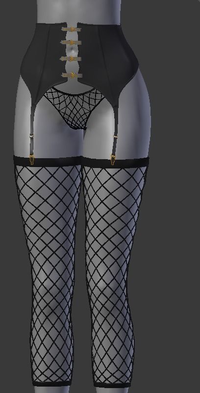 Fishnet Outfit 3D model rigged | CGTrader
