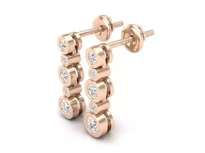 AV 443 Diamond Ladies Bubble Drop-Earrings 3D print model