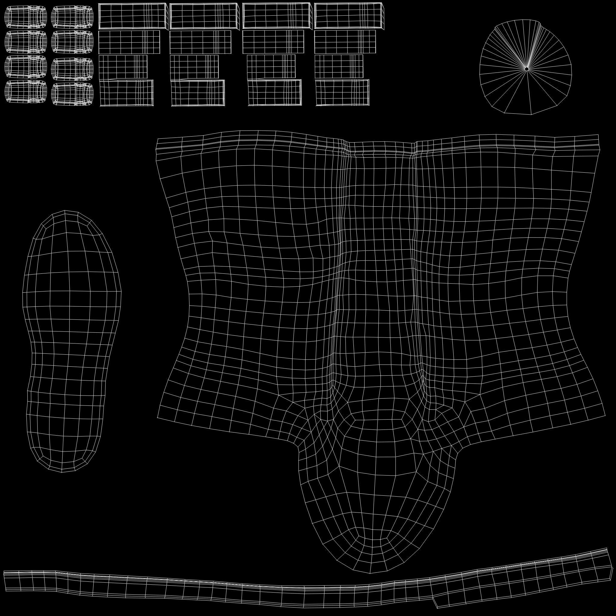 Male Black Leather Futuristic Dystopian Rider Outfit Low-poly 3D model_12