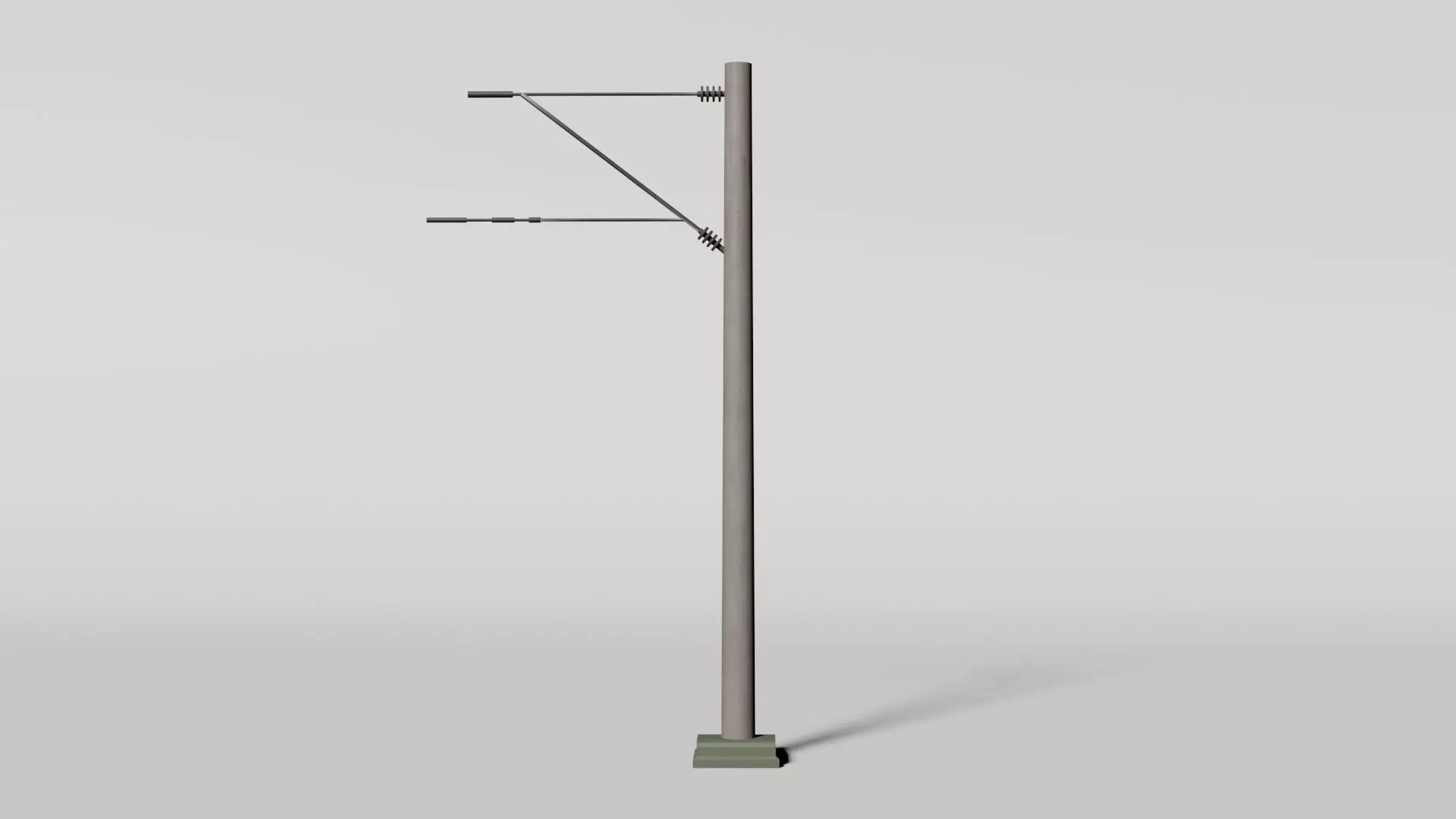 Concrete catenary wire mast Low-poly 3D model_0