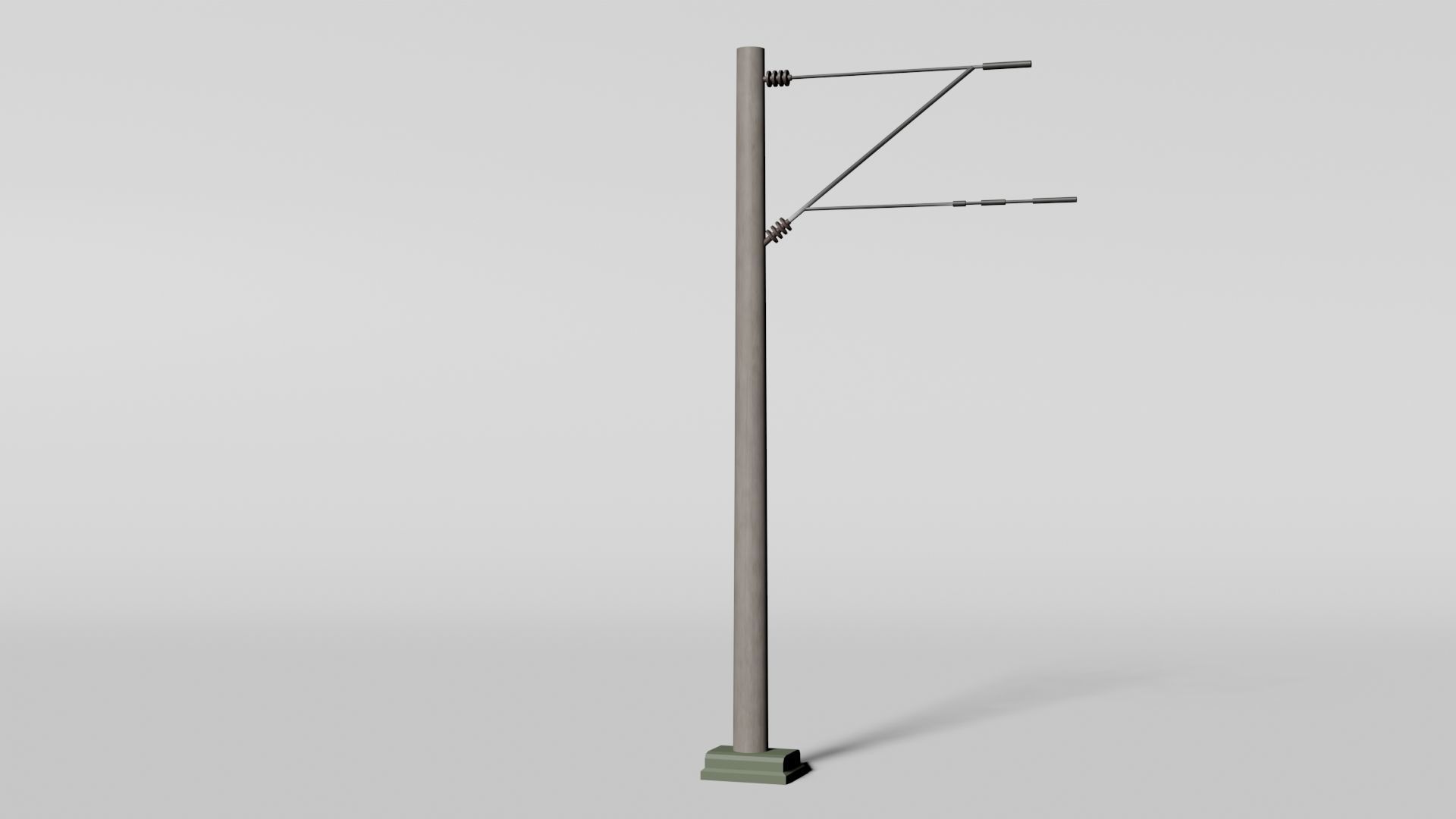 Concrete catenary wire mast Low-poly 3D model_3