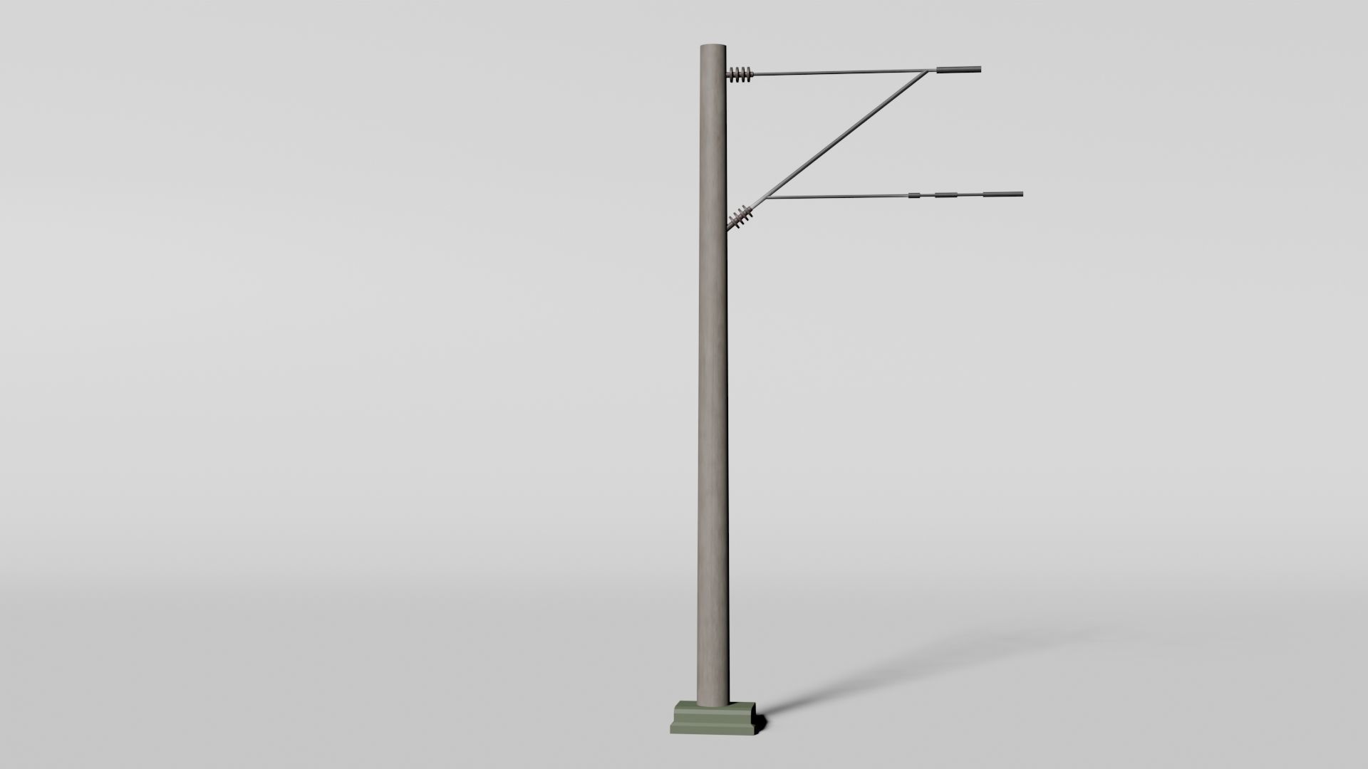 Concrete catenary wire mast Low-poly 3D model_4