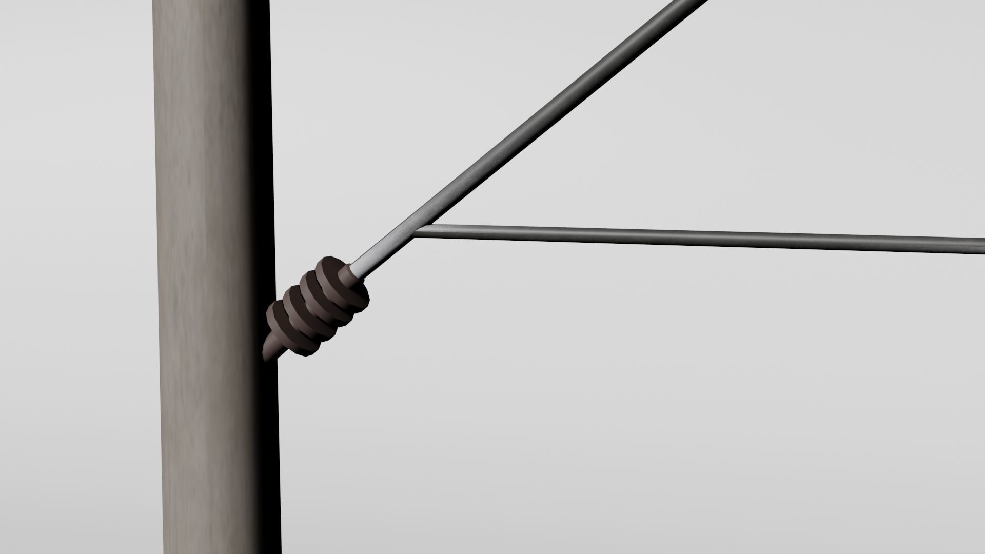 Concrete catenary wire mast Low-poly 3D model_5