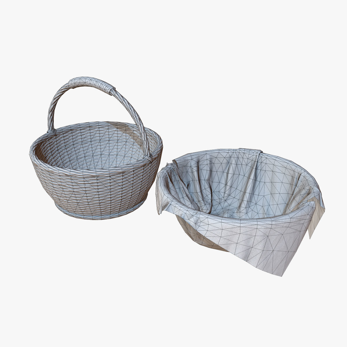 Basket 1 Low-poly 3D model_9