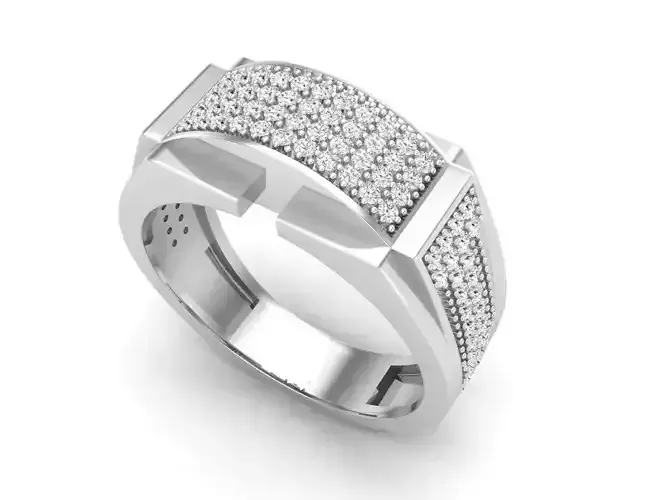 AV 445 Diamond Mens Hip Hop Anniversary Wedding Band