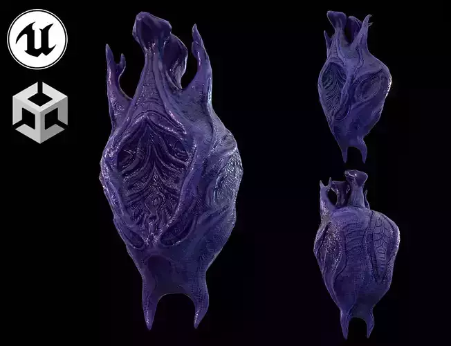 Alien Egg 2 Low-poly 3D model