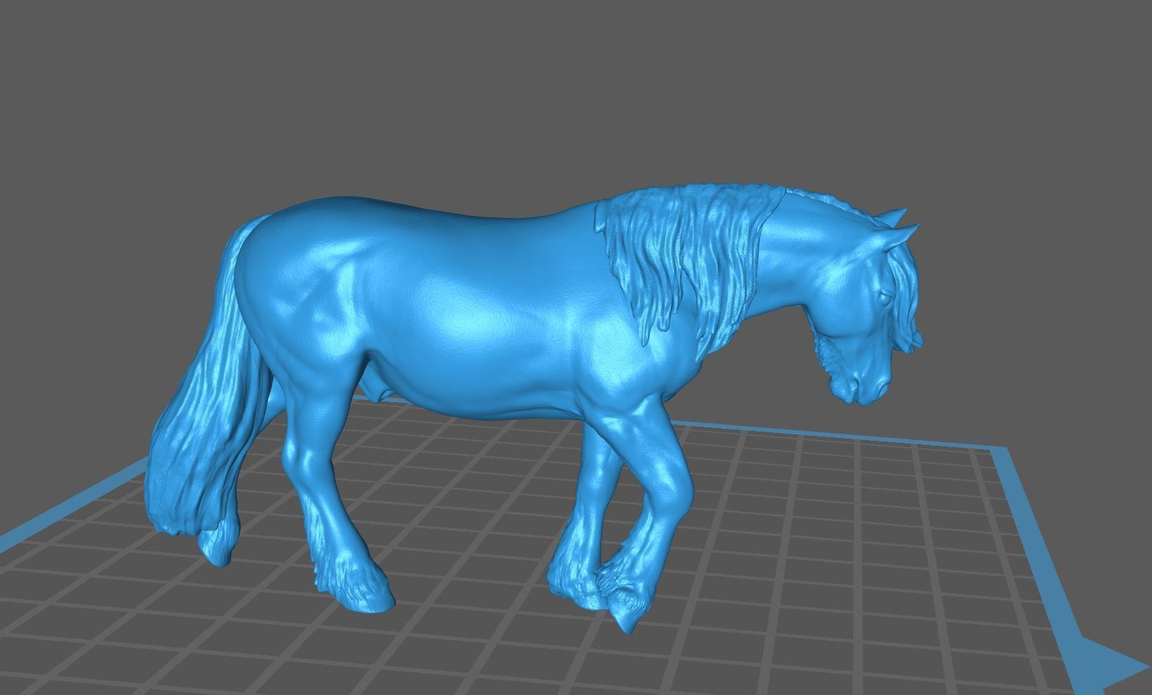 Realistic walking Frisian Horse for printing farmanimal 3D print model_6