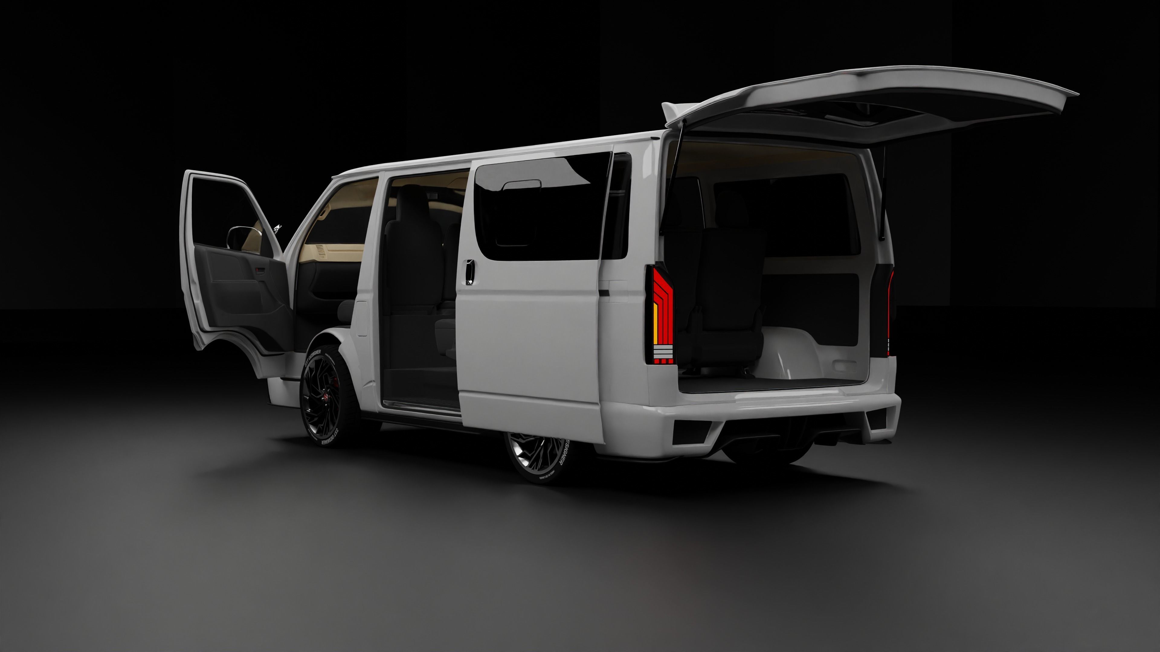 TOYOTA  Hiace KDH Van 3D model_15