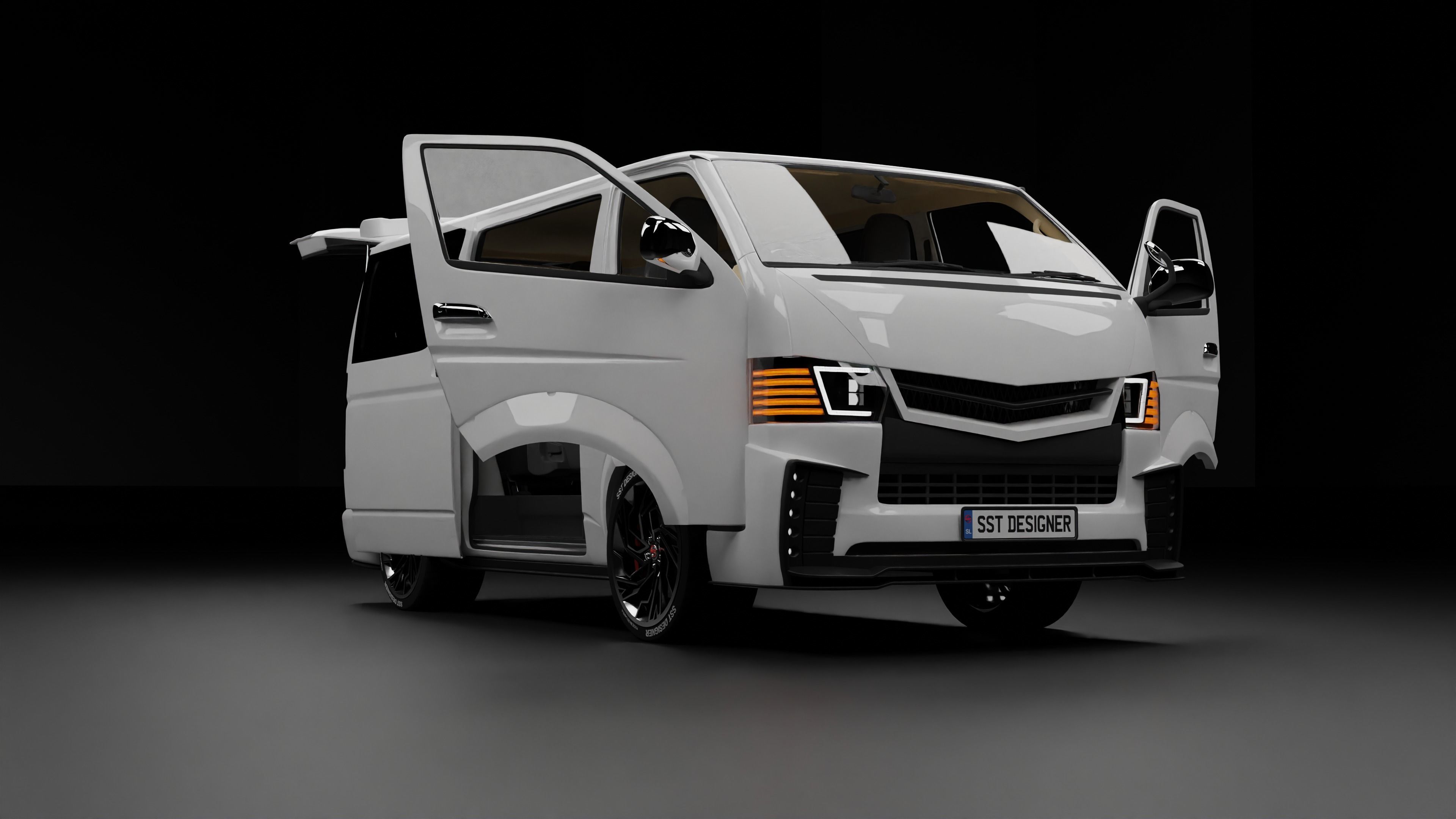 TOYOTA  Hiace KDH Van 3D model_14
