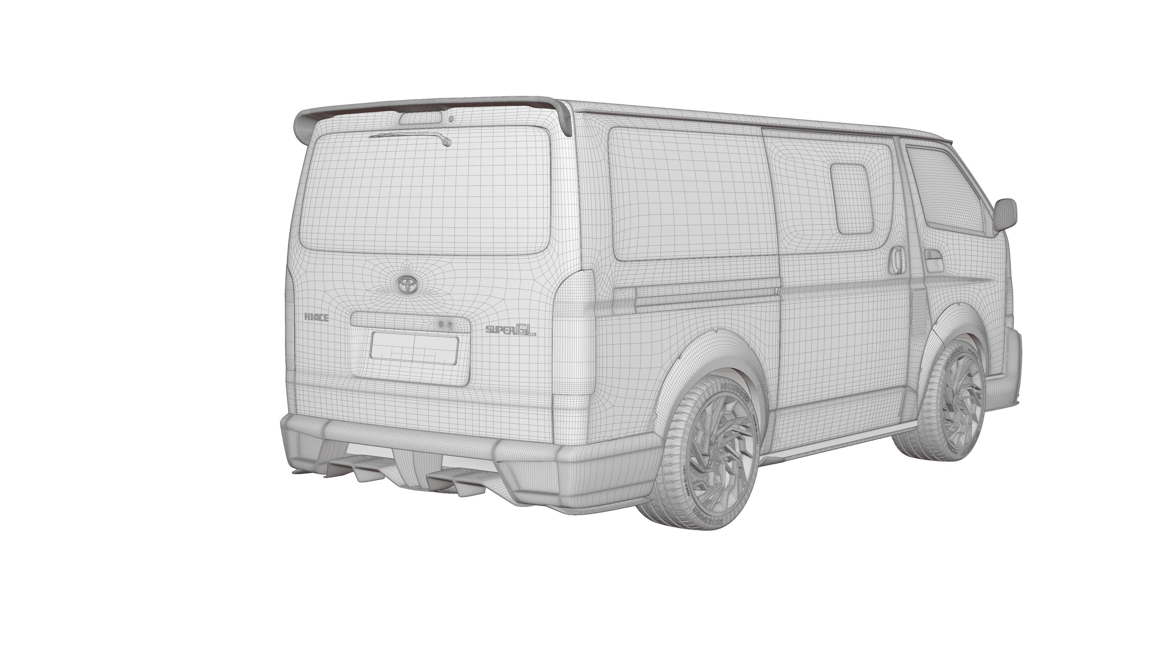 TOYOTA  Hiace KDH Van 3D model_19
