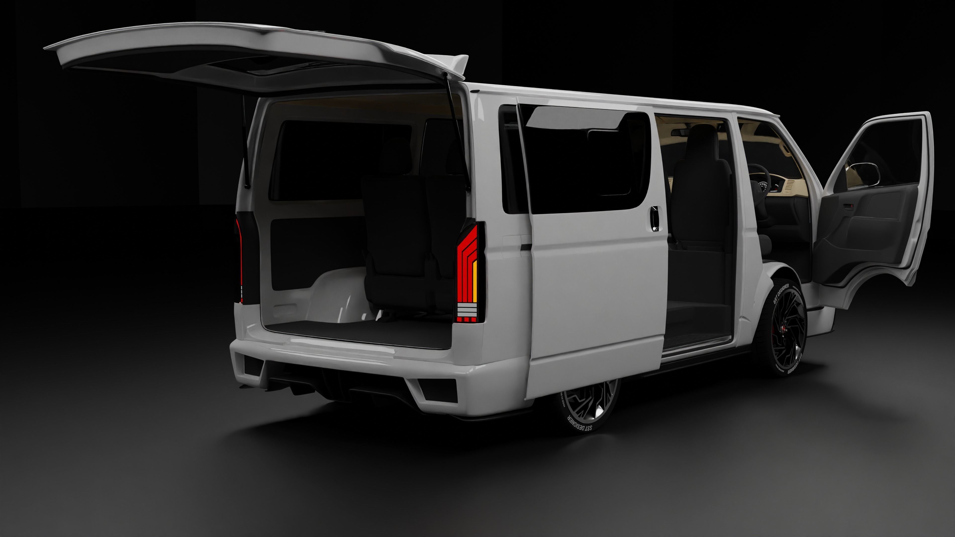 TOYOTA  Hiace KDH Van 3D model_11