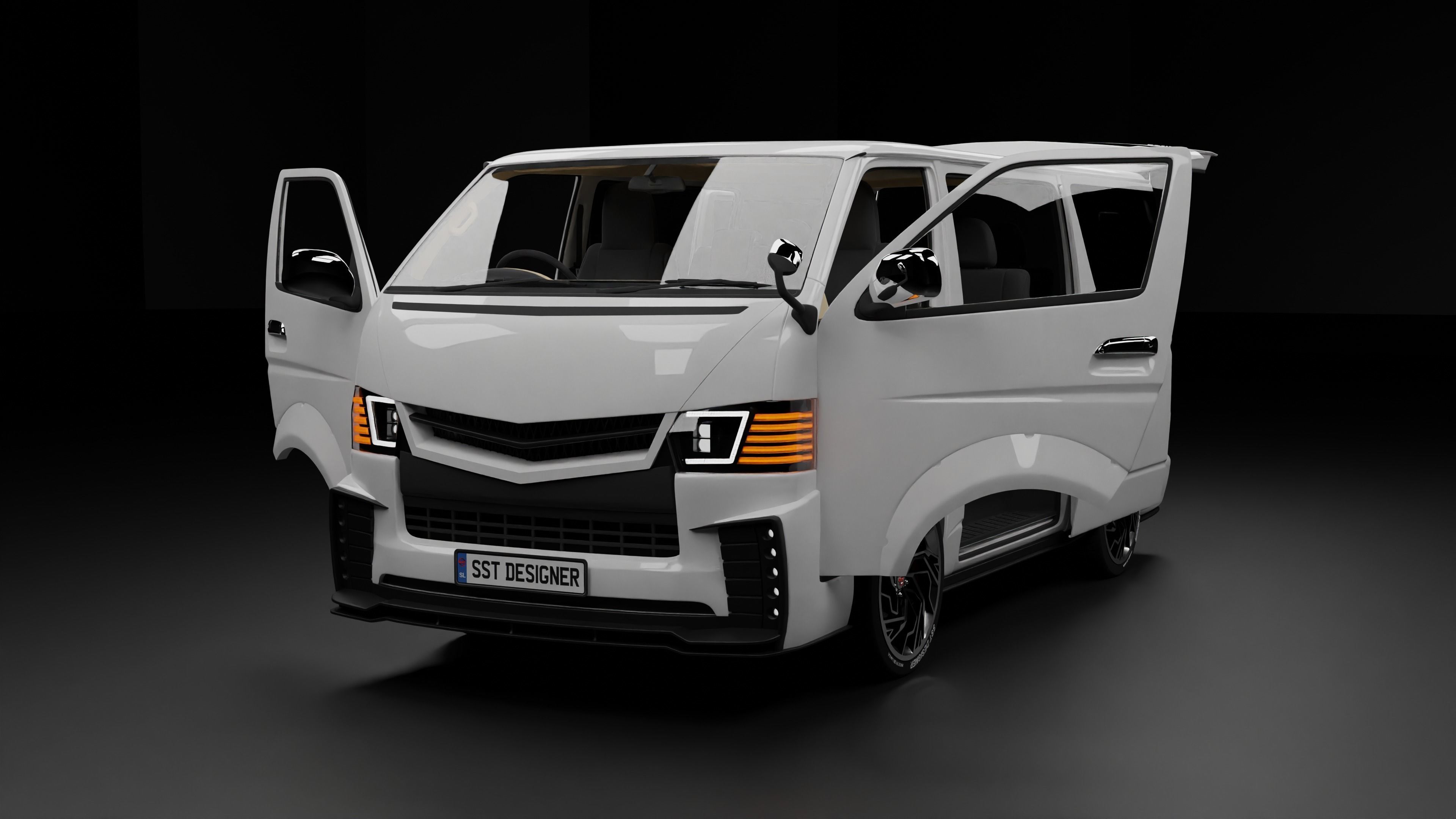 TOYOTA  Hiace KDH Van 3D model_10