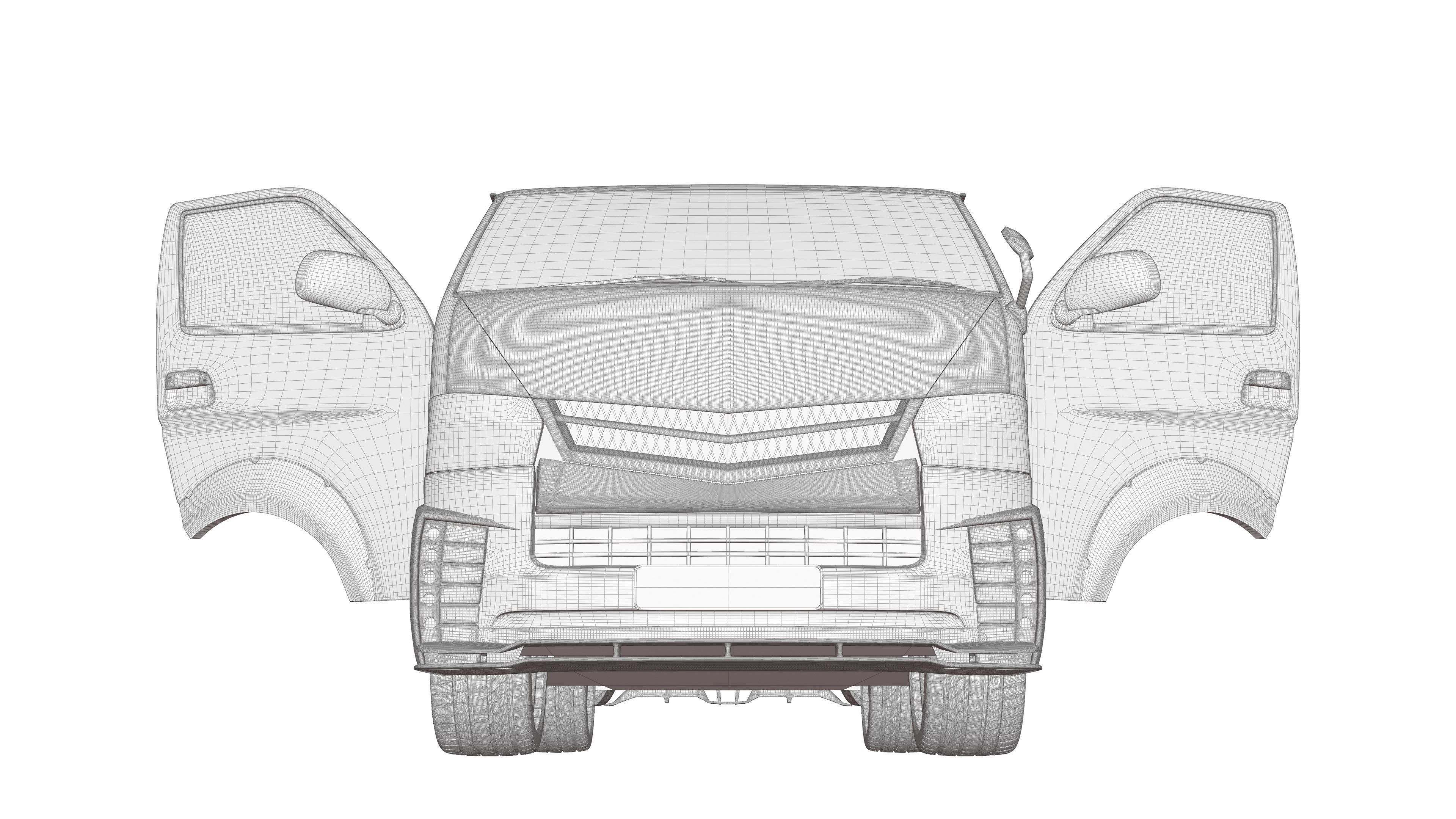 TOYOTA  Hiace KDH Van 3D model_34