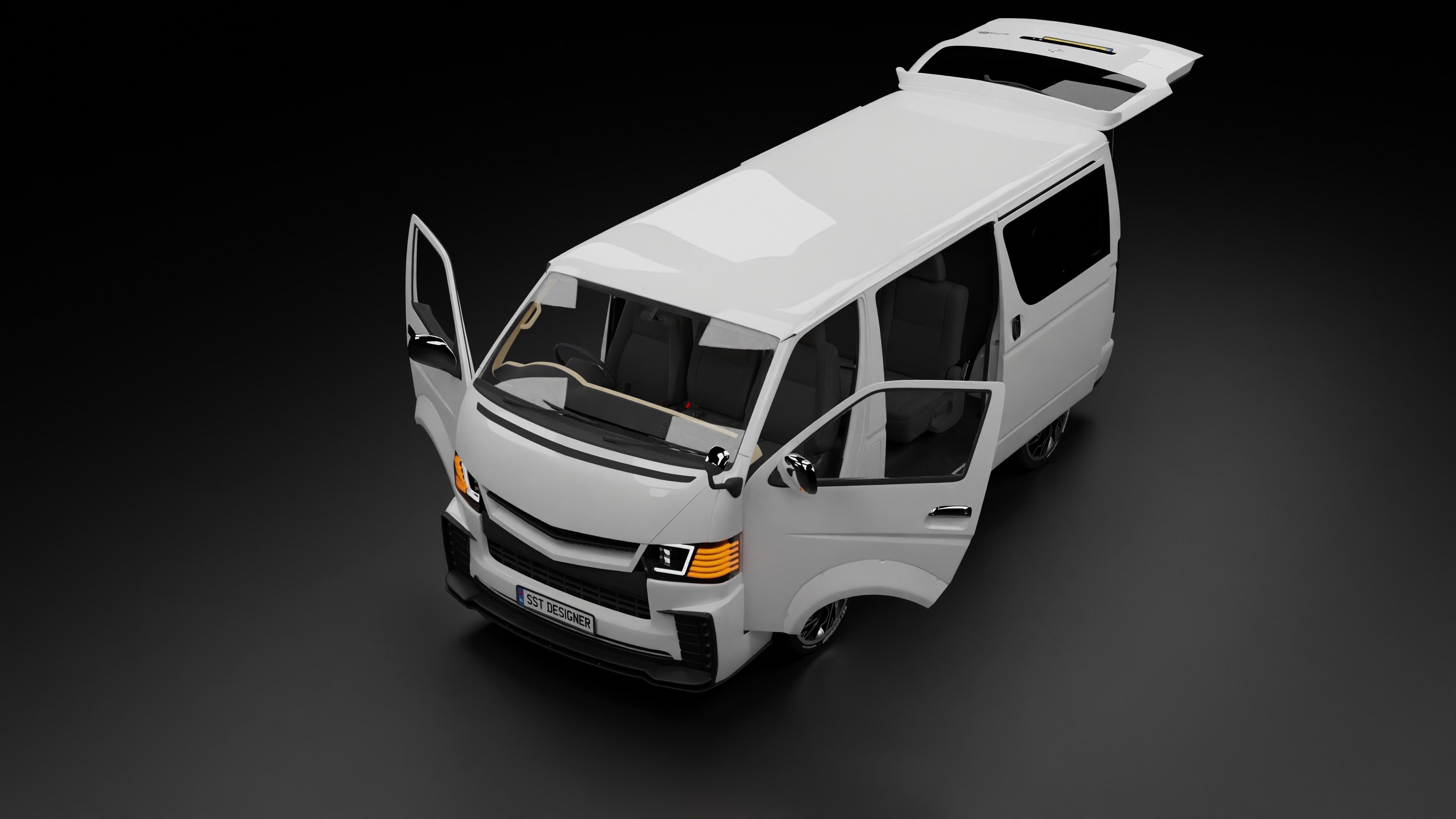 TOYOTA  Hiace KDH Van 3D model_12