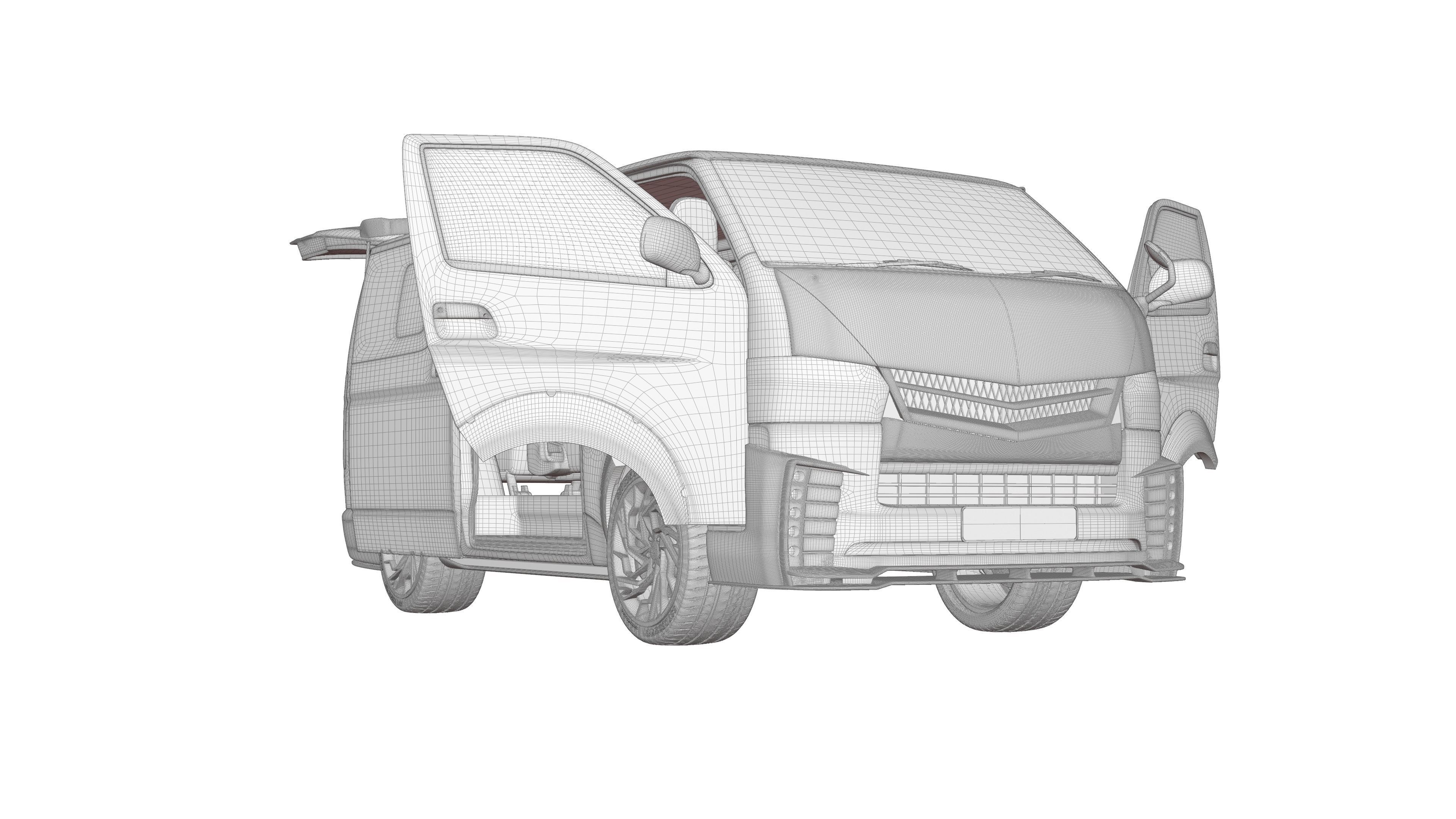 TOYOTA  Hiace KDH Van 3D model_31