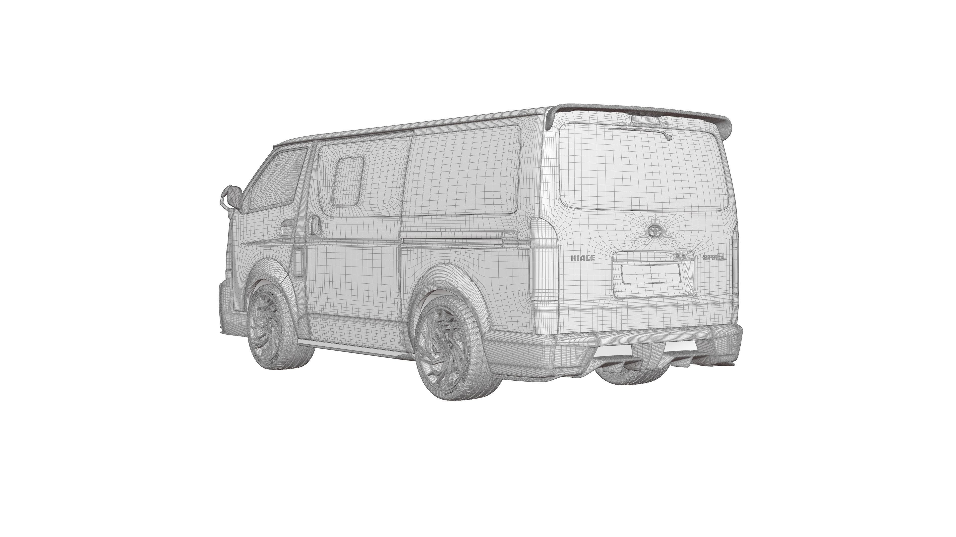 TOYOTA  Hiace KDH Van 3D model_24