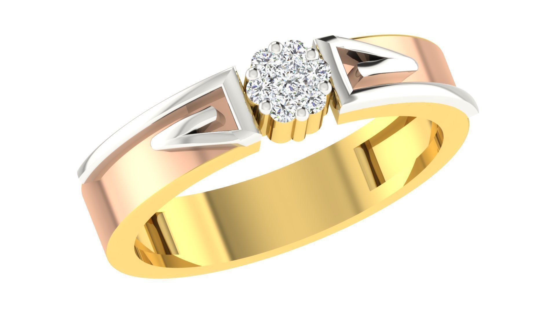 Couple Band Ring 3dm stl render detail 3D print model_4