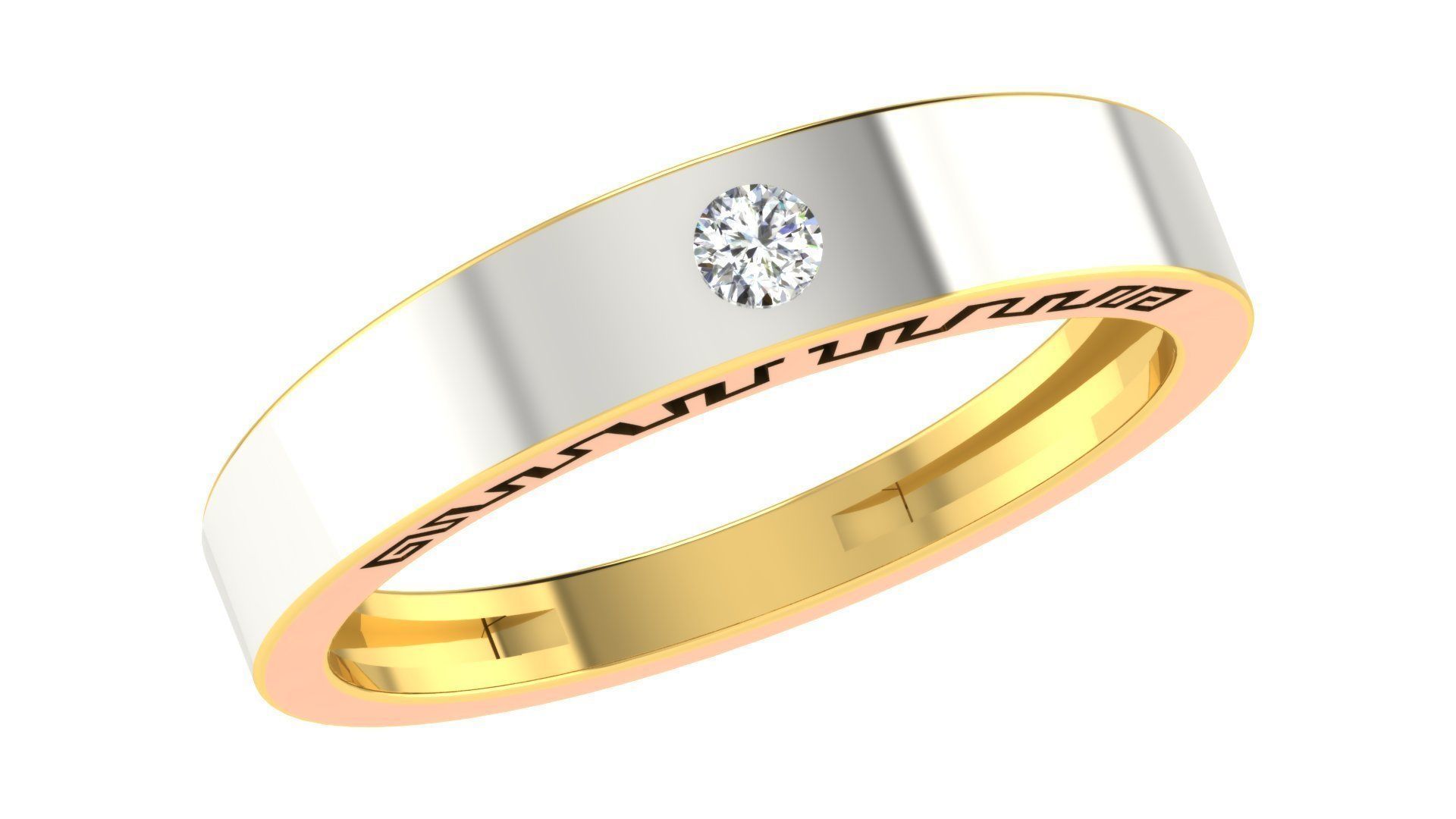Couple Band Ring 3dm stl render detail 3D print model_4