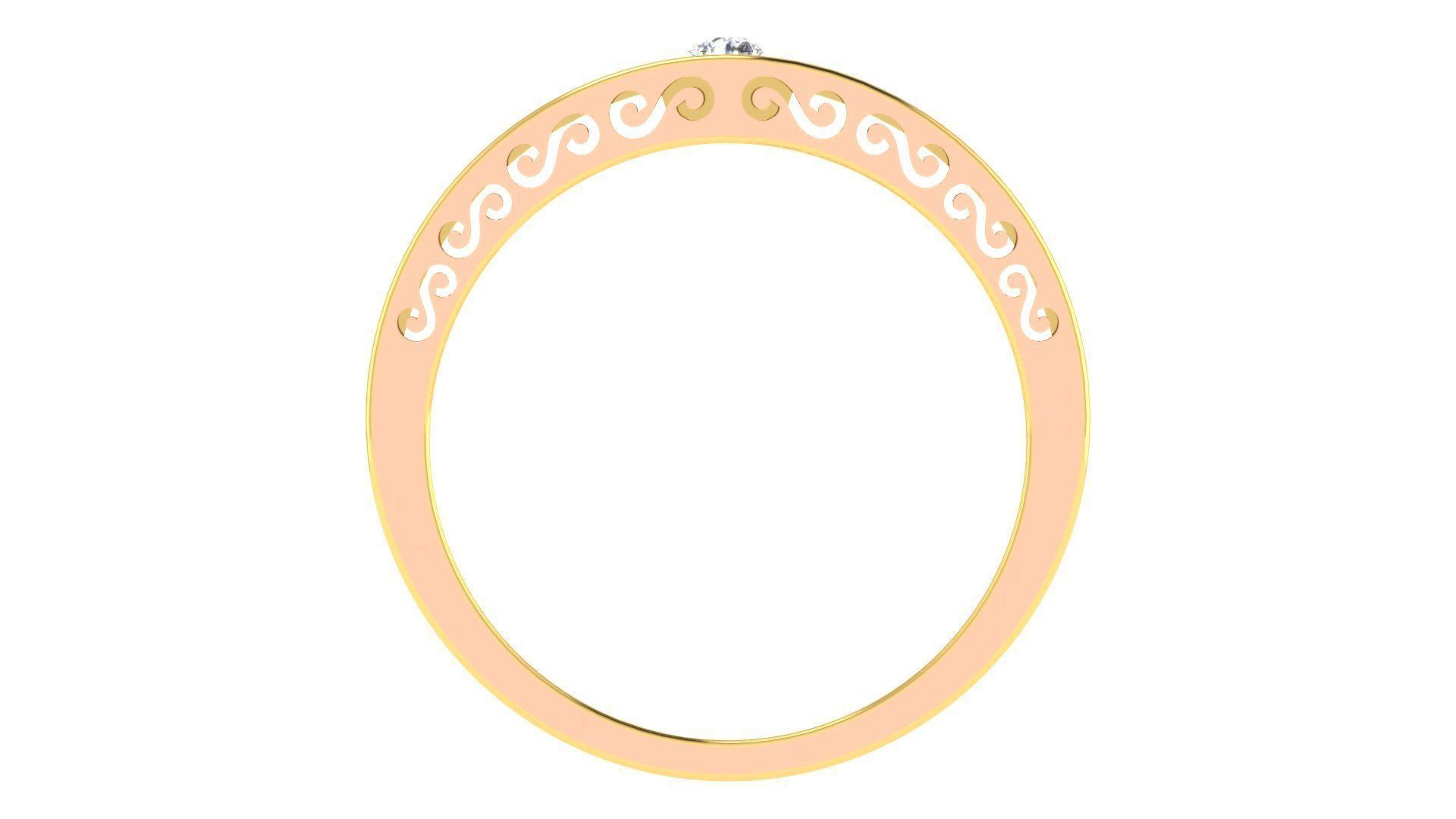 Couple Band Ring 3dm stl render detail 3D print model_11