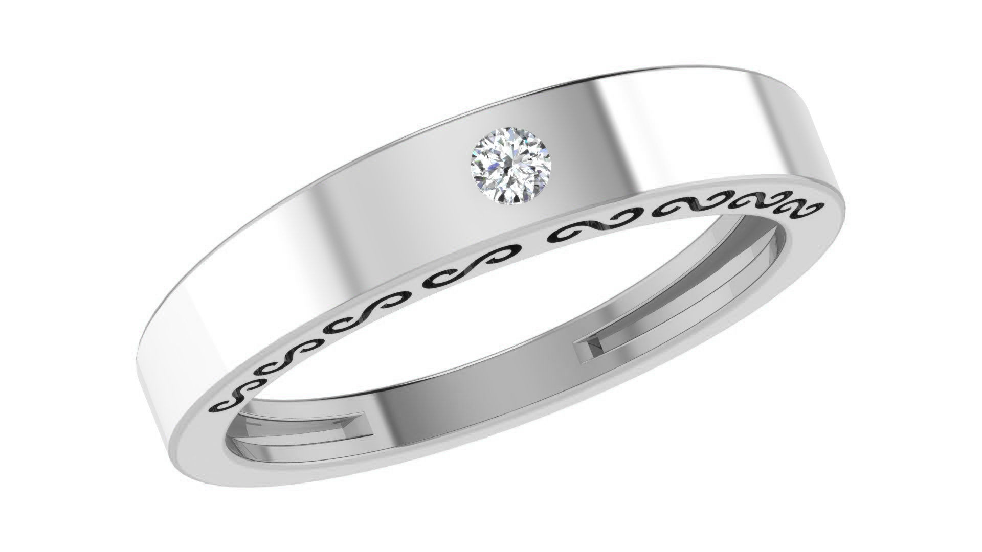 Couple Band Ring 3dm stl render detail 3D print model_9