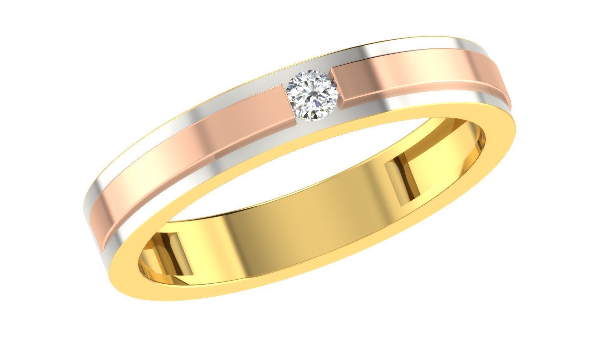 Couple Band Ring 3dm stl render detail 3D print model_4
