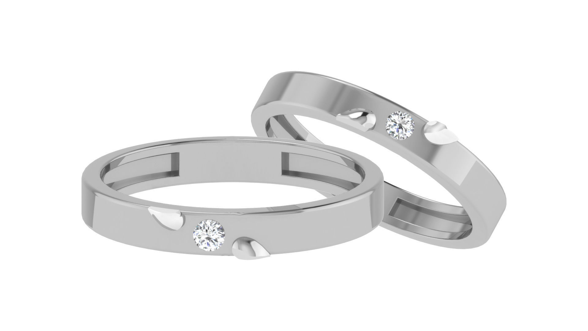 Couple Band Ring 3dm stl render detail 3D print model_1