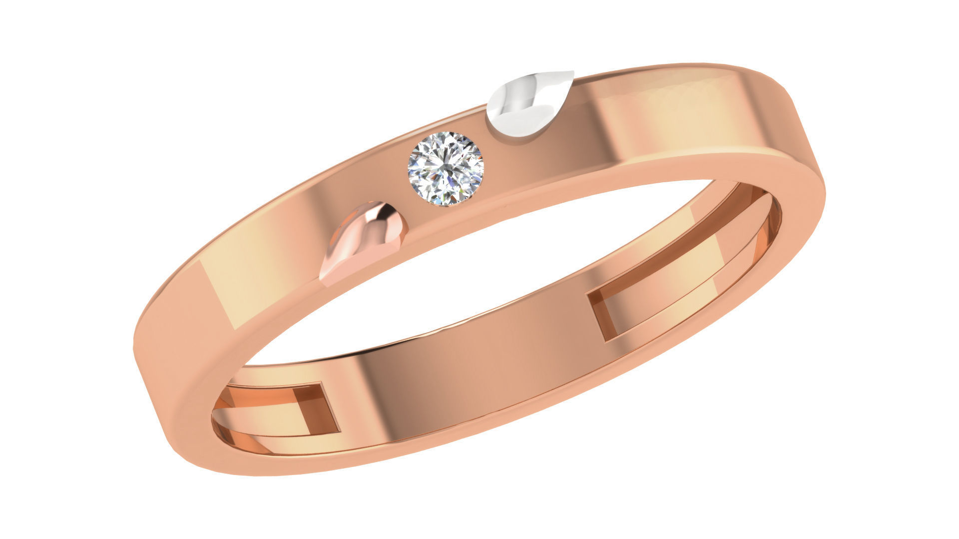 Couple Band Ring 3dm stl render detail 3D print model_7