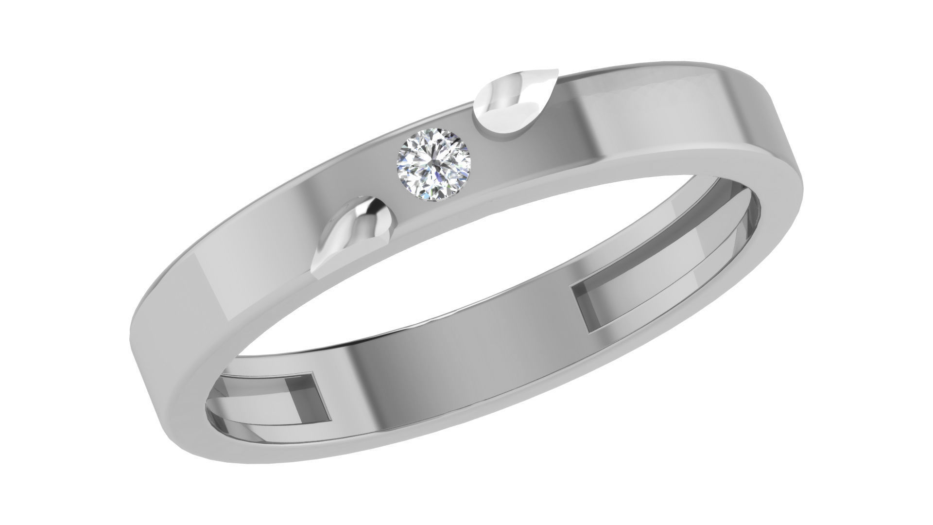 Couple Band Ring 3dm stl render detail 3D print model_4