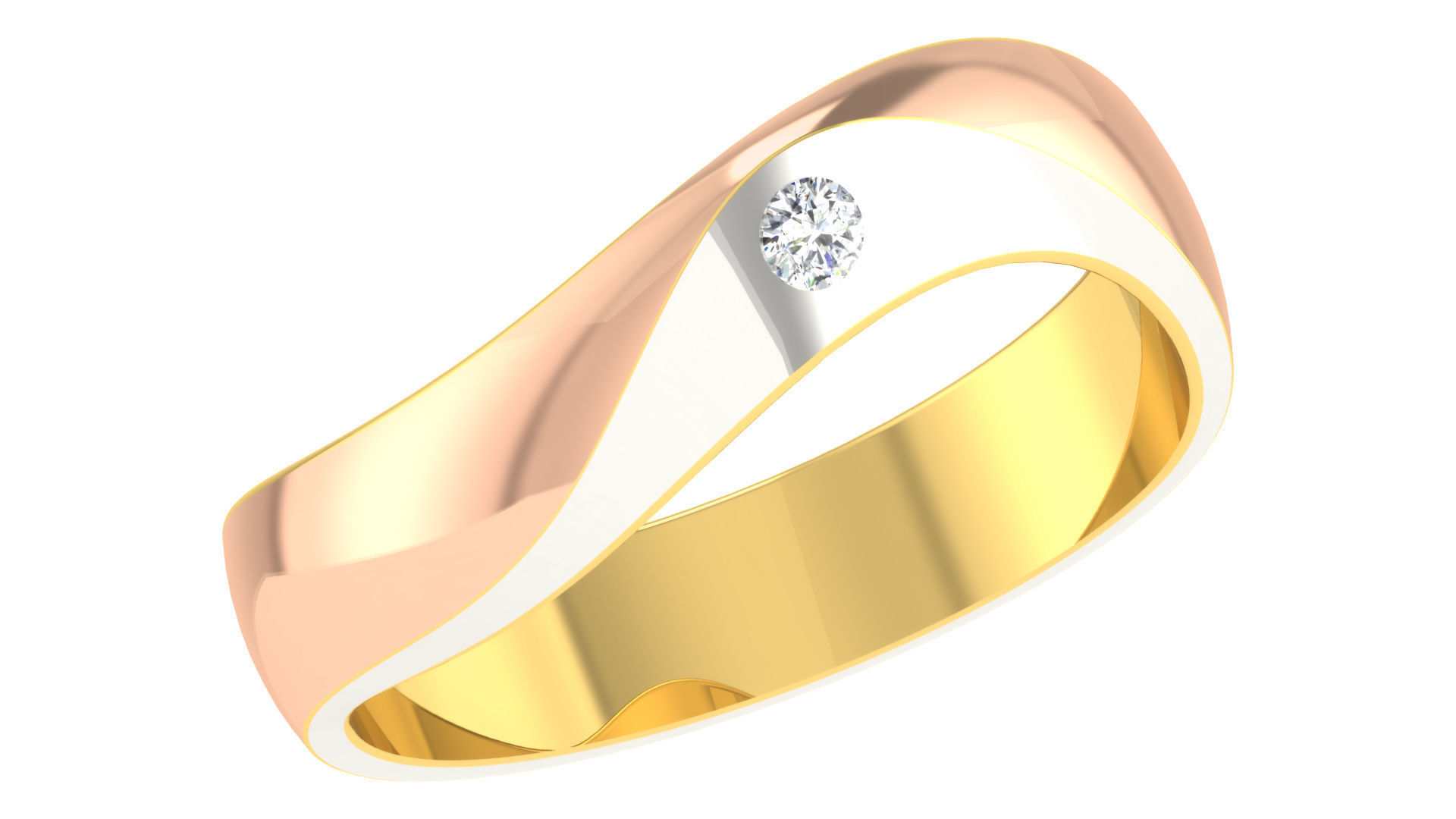 Couple Band Ring 3dm stl render detail 3D print model_4