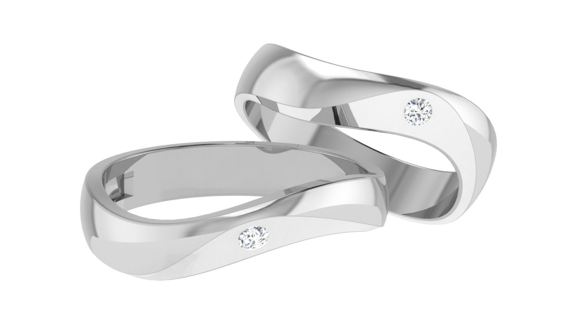 Couple Band Ring 3dm stl render detail 3D print model_2