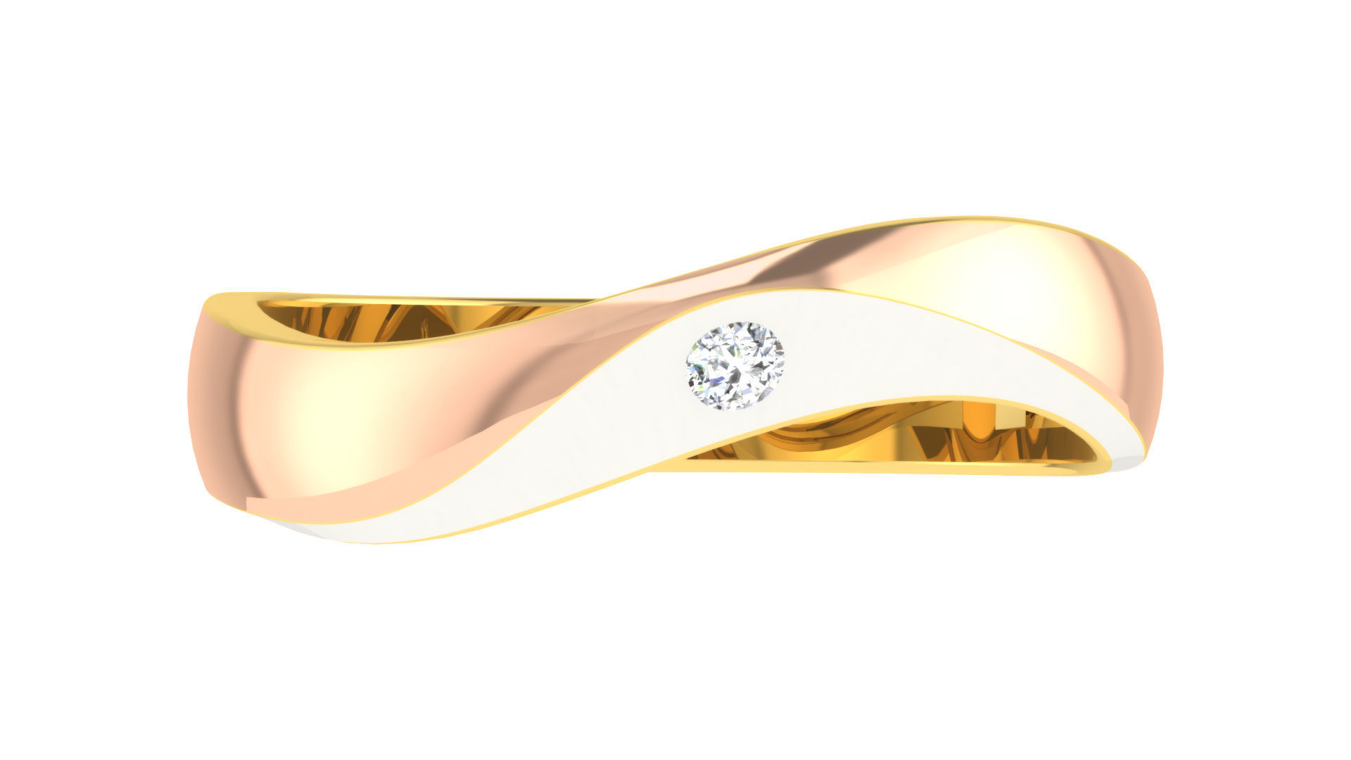 Couple Band Ring 3dm stl render detail 3D print model_22