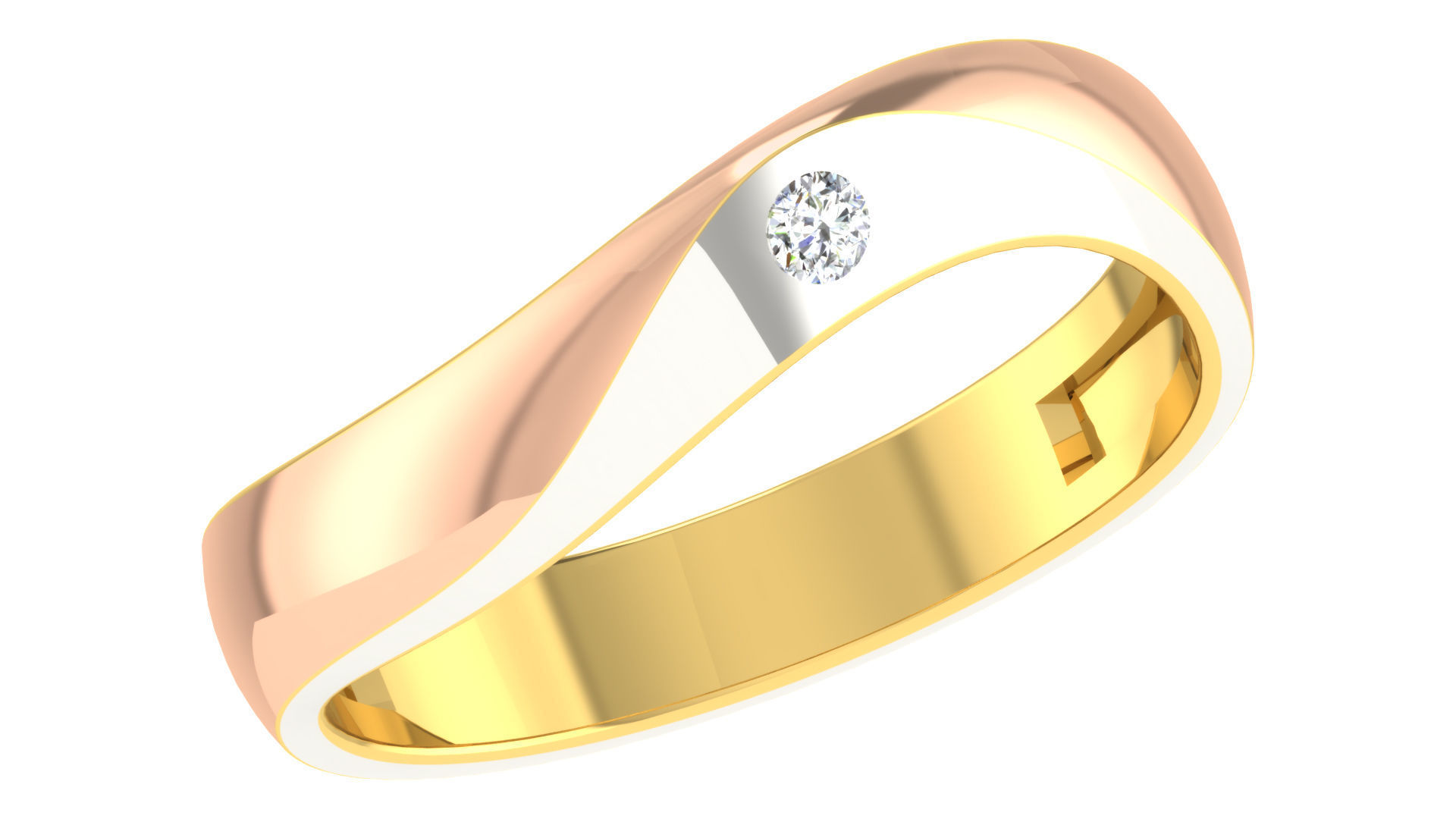 Couple Band Ring 3dm stl render detail 3D print model_3