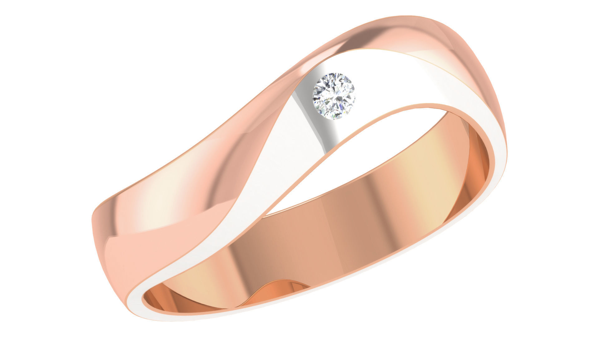 Couple Band Ring 3dm stl render detail 3D print model_6