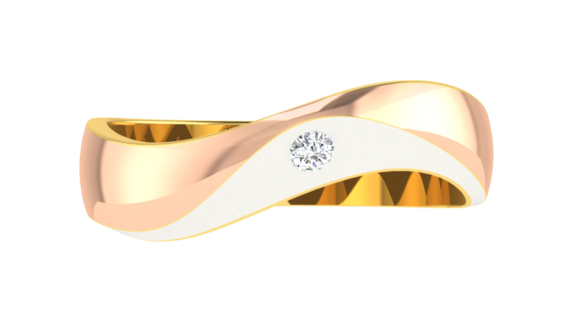 Couple Band Ring 3dm stl render detail 3D print model_21