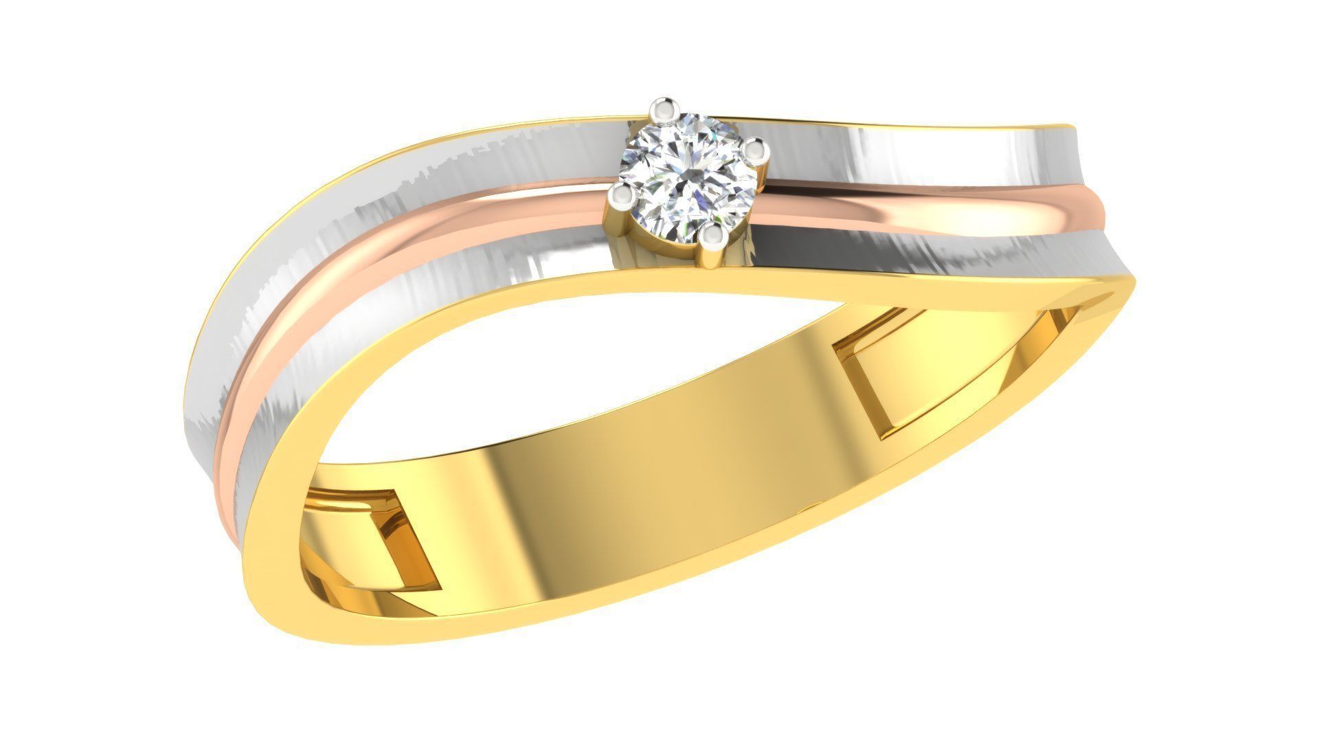 Couple Band Ring 3dm stl render detail 3D print model_4