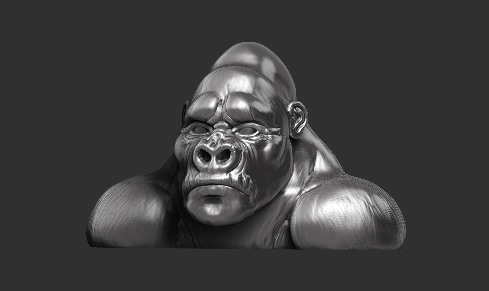 Gorilla sculpture 3D print model_21