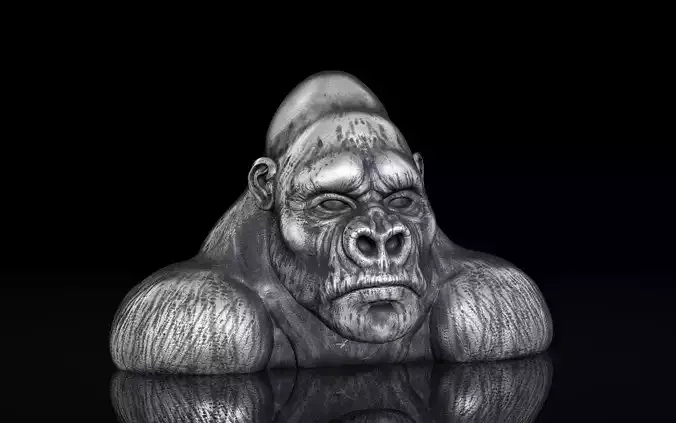 Gorilla sculpture 3D print model