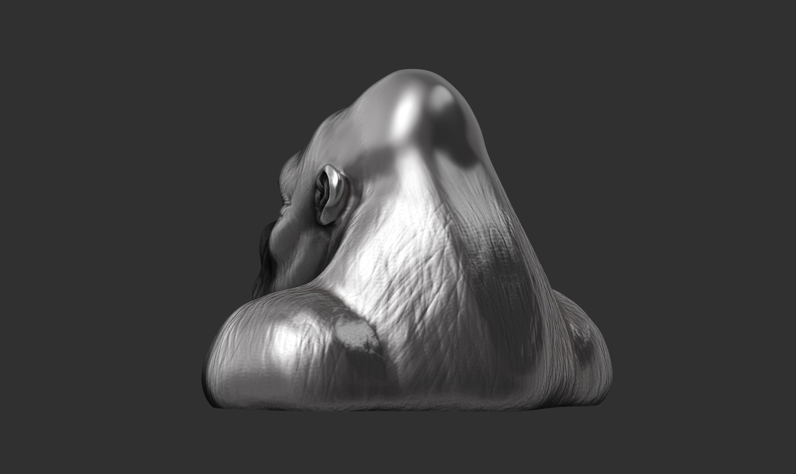 Gorilla sculpture 3D print model_15
