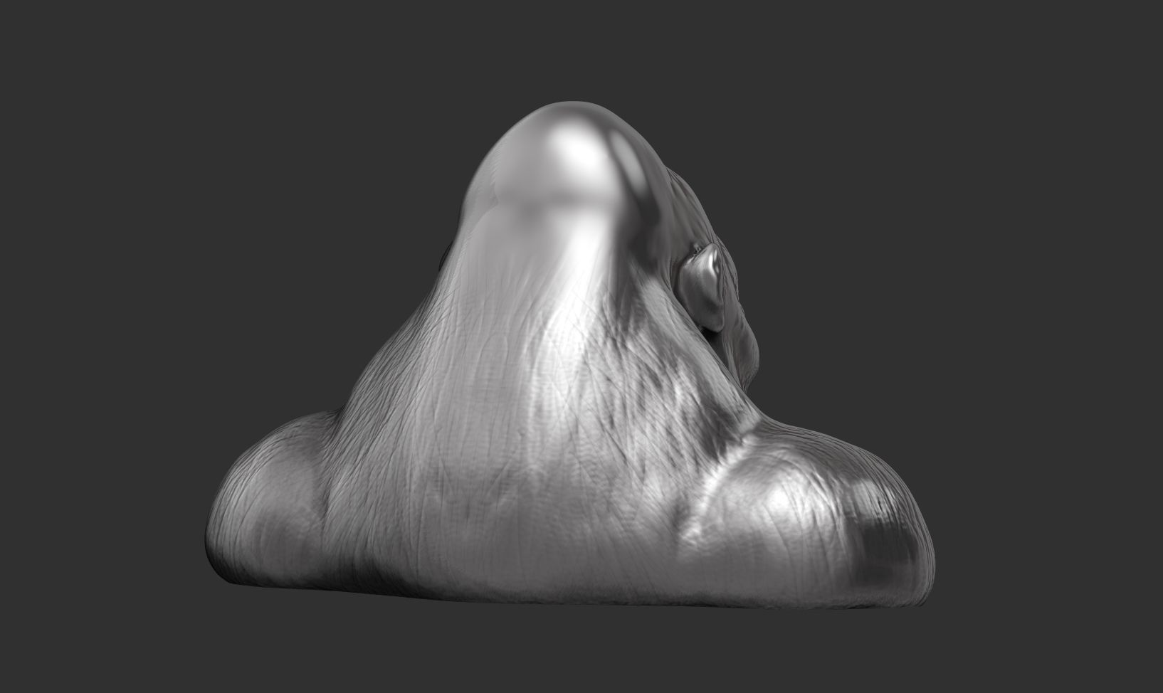 Gorilla sculpture 3D print model_12
