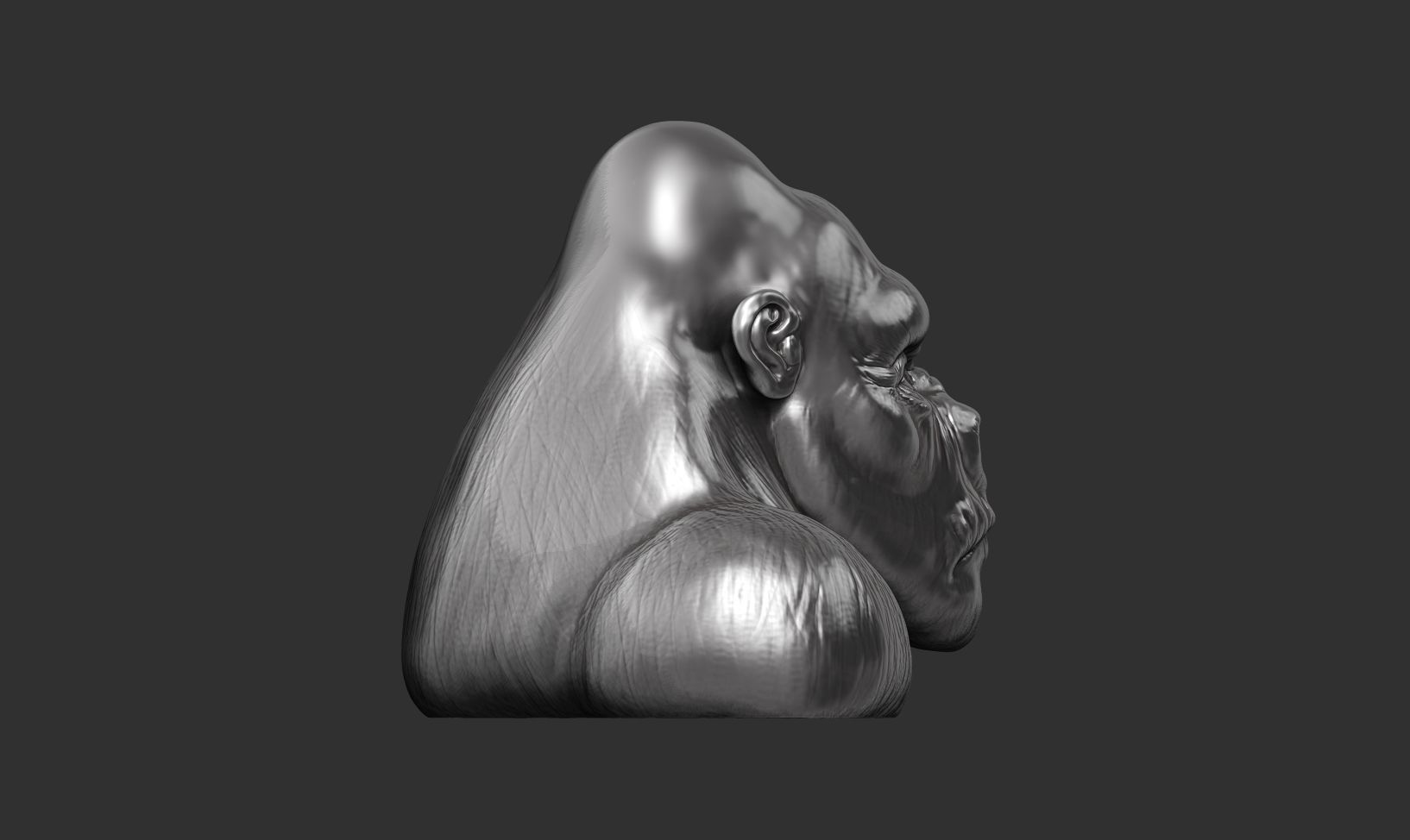 Gorilla sculpture 3D print model_8